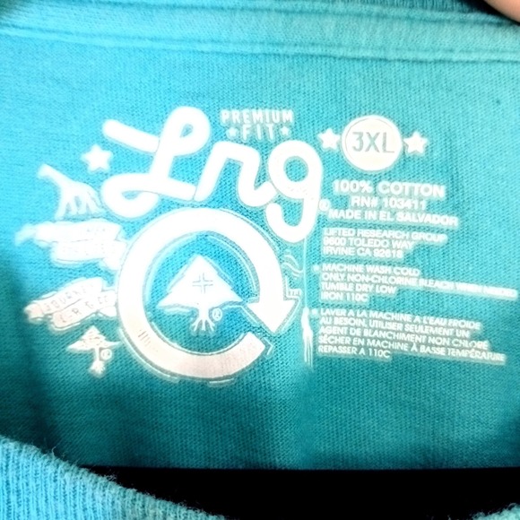 LRG Shirt Mens 3XL Teal Addicted to Pleasure Graphic Streetwear Premium Fit Tee - Picture 7 of 9